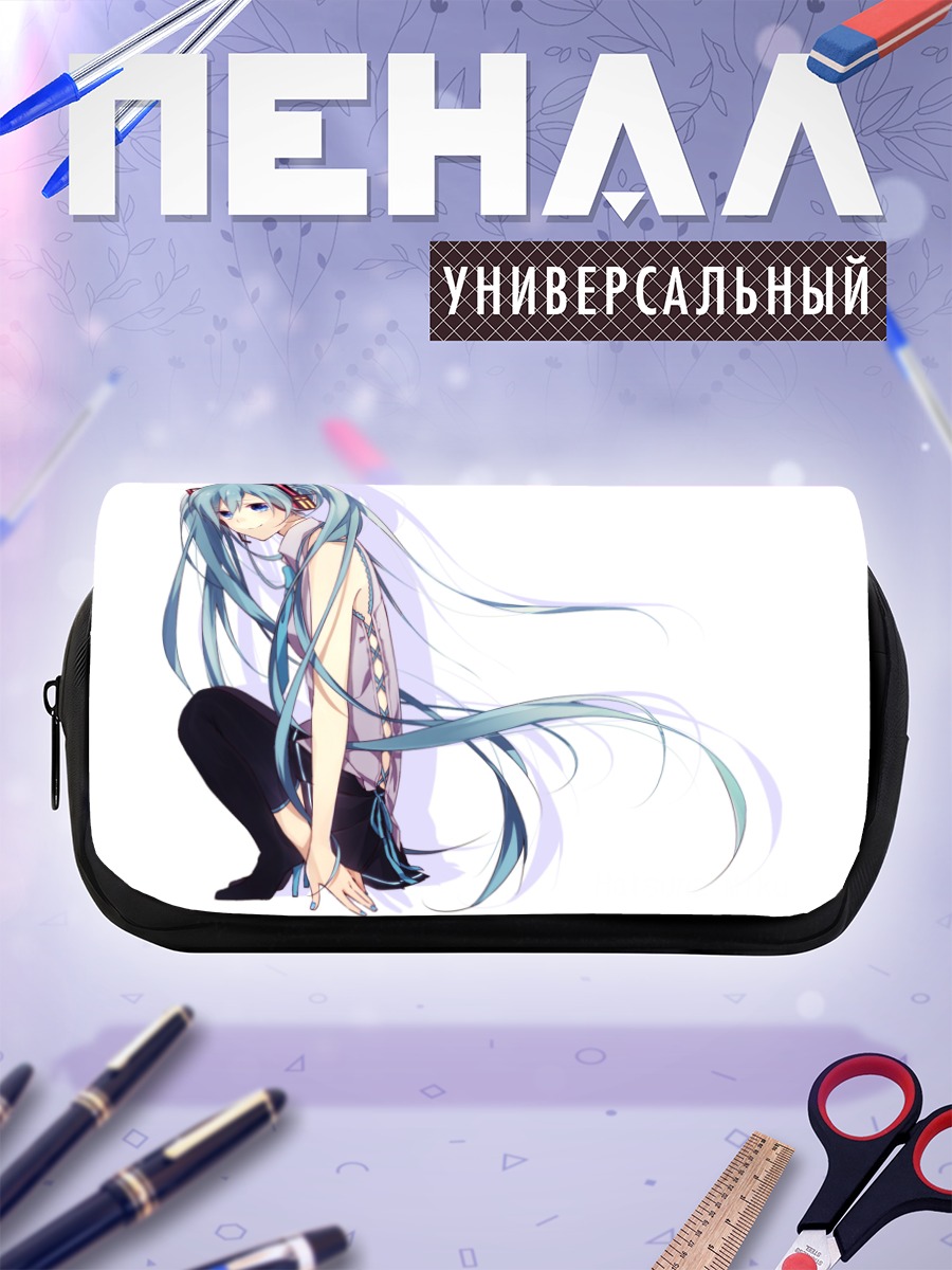 Пенал-косметичка Мику Хацунэ в наушниках