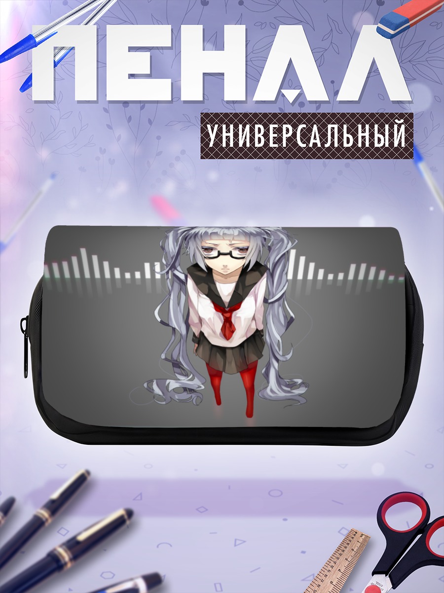 Пенал-косметичка Мику Хацунэ в очках