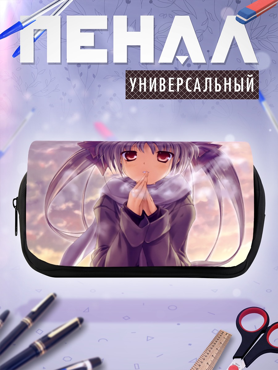 Пенал-косметичка Девушка в шарфе