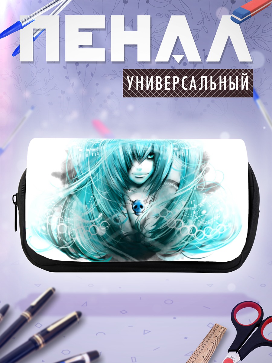 Пенал-косметичка Мику Хацунэ в синеве