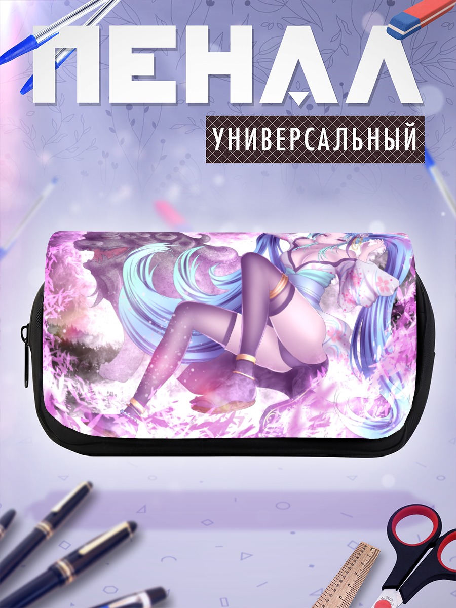 Пенал-косметичка Мику Хацунэ в цветах