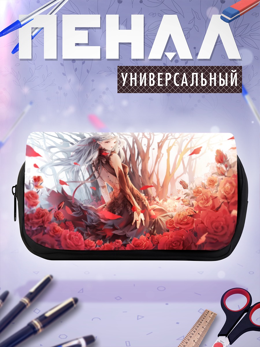 Пенал-косметичка Девушка в розах