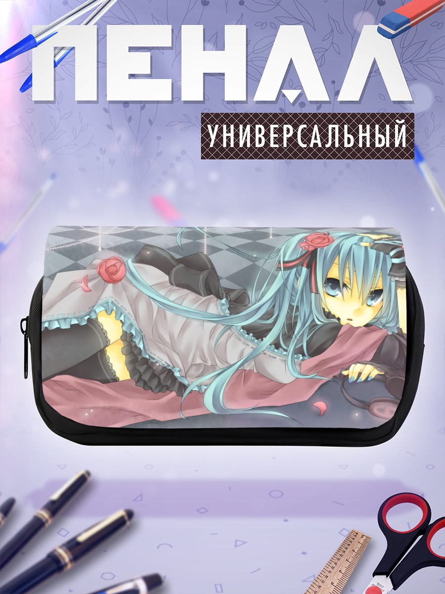 Пенал-косметичка Мику Хацунэ в розах