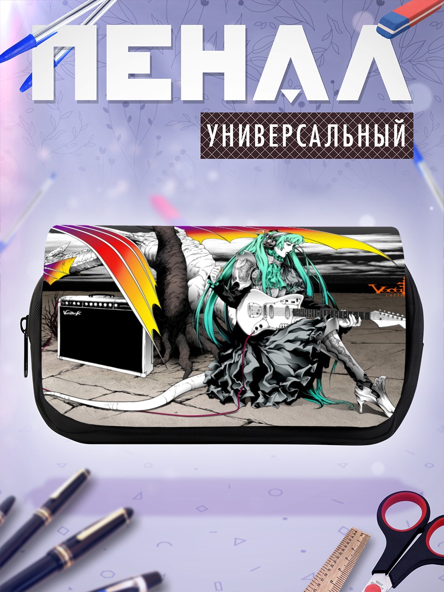 Пенал-косметичка Мику Хацунэ с гитарой
