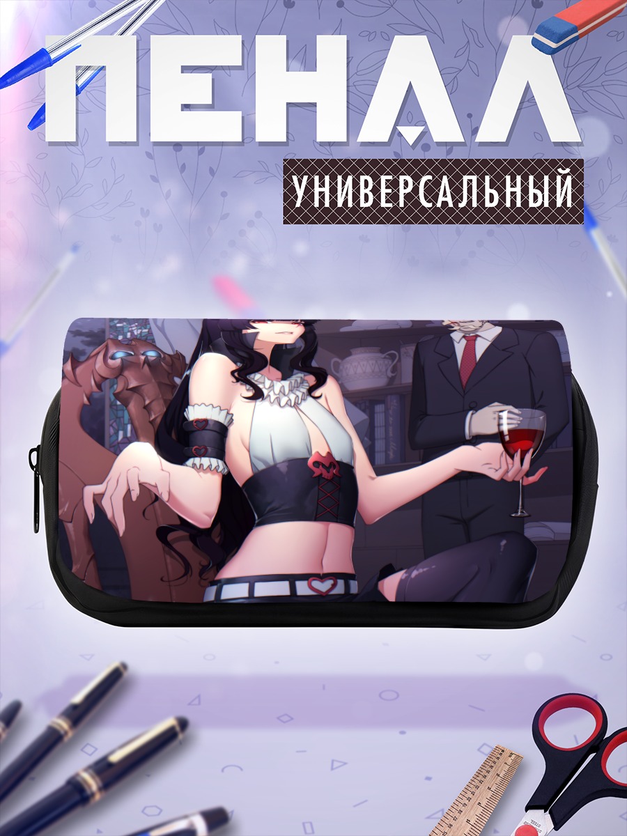 Пенал-косметичка Мику Хацунэ с бокалом