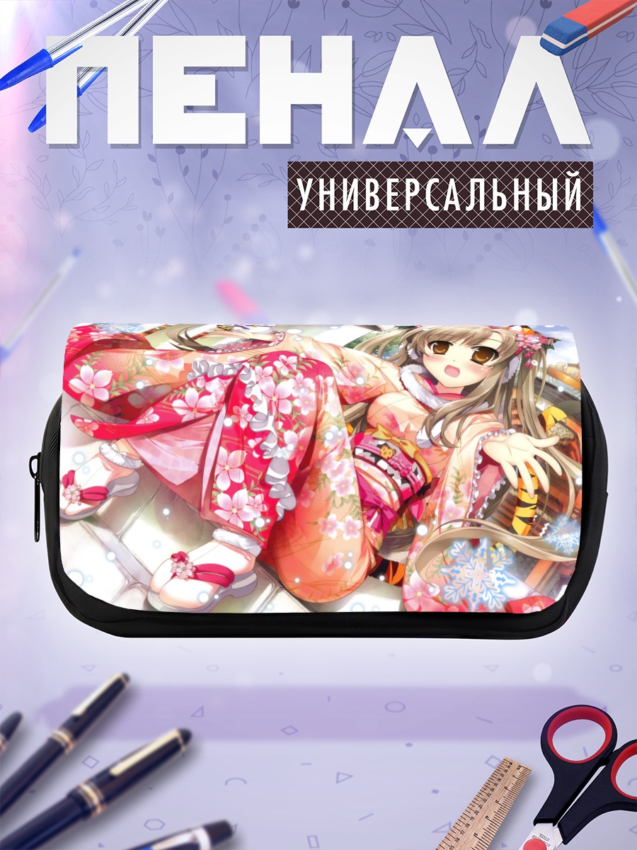Пенал-косметичка Девушка-кицунэ в кимоно