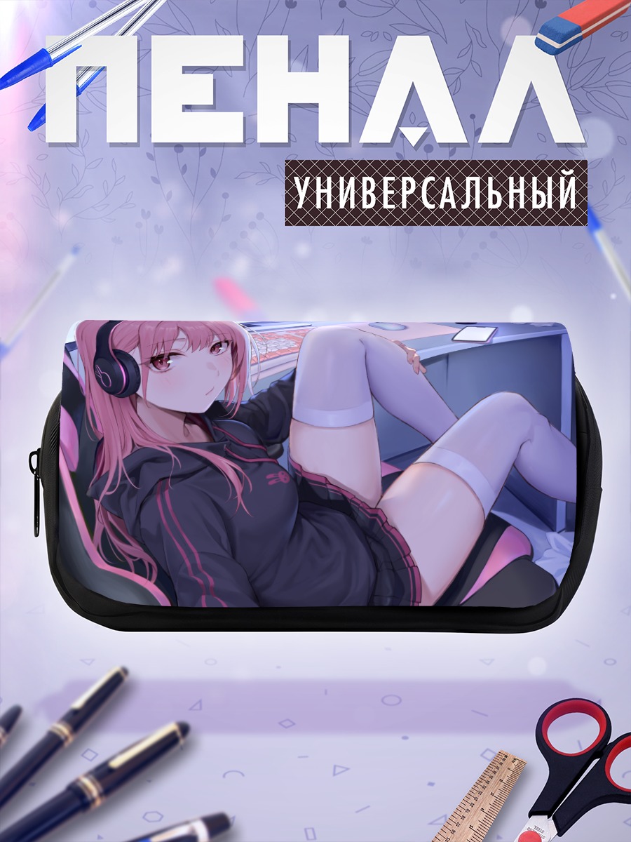 Пенал-косметичка Девушка в наушниках