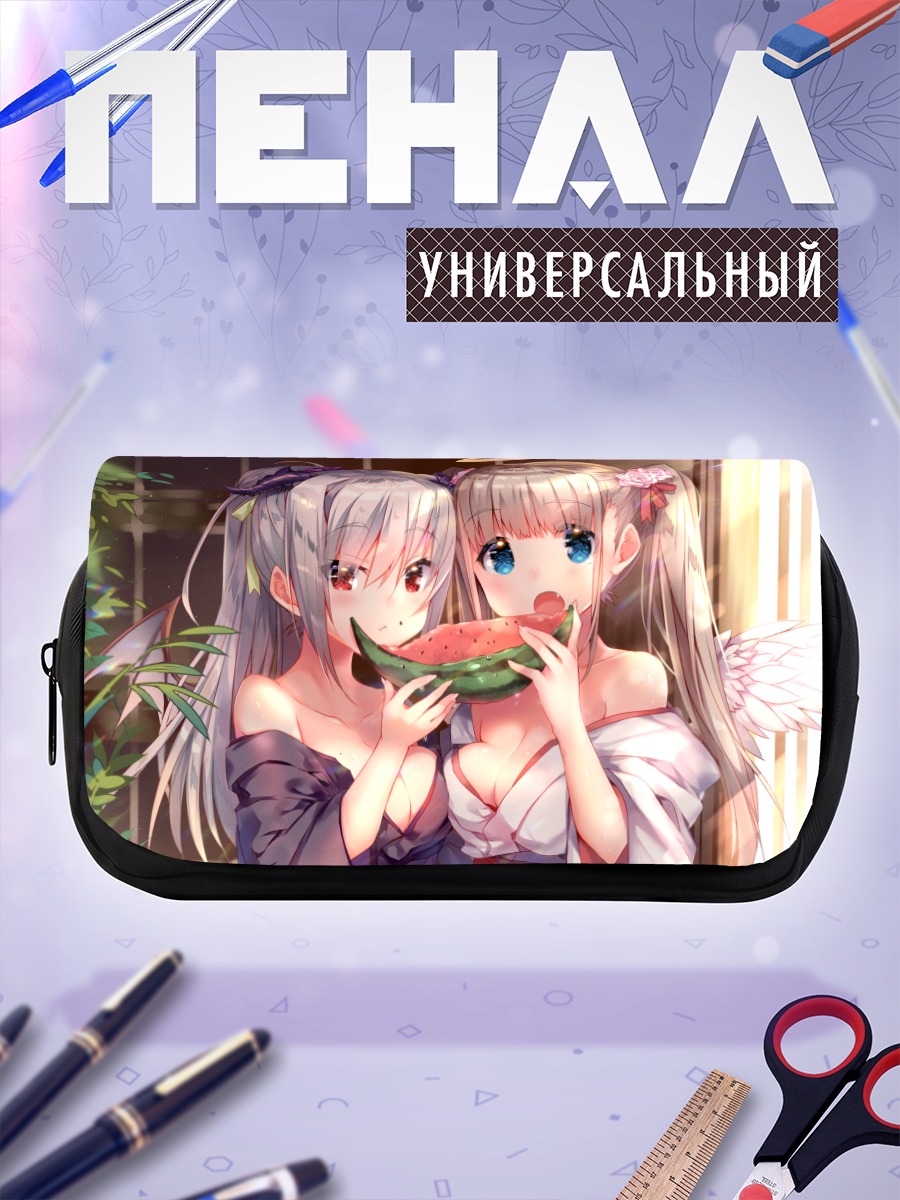 Пенал-косметичка Ангел и демон с арбузом