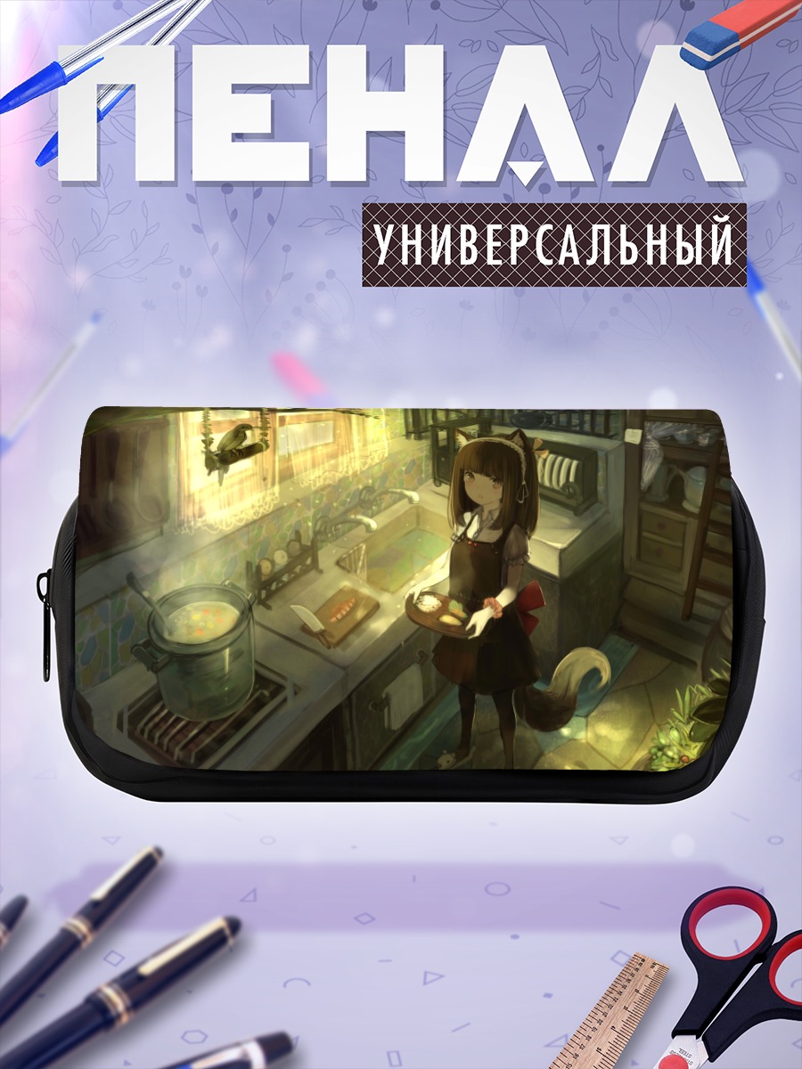 Пенал-косметичка Девушка-лиса на кухне