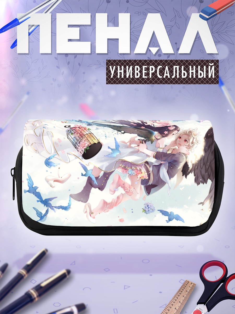 Пенал-косметичка Девушка с птицами