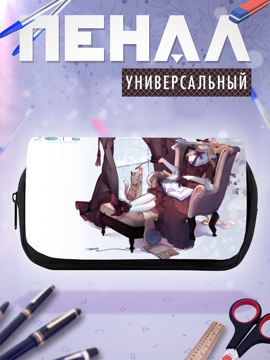 Пенал-косметичка Готическая лолита с котом