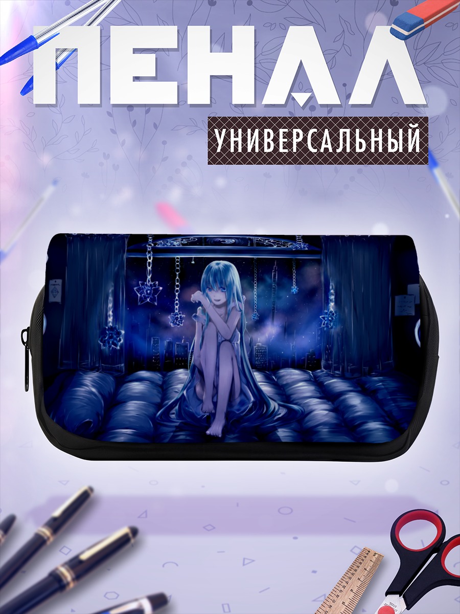 Пенал-косметичка Мику Хацунэ в синеве