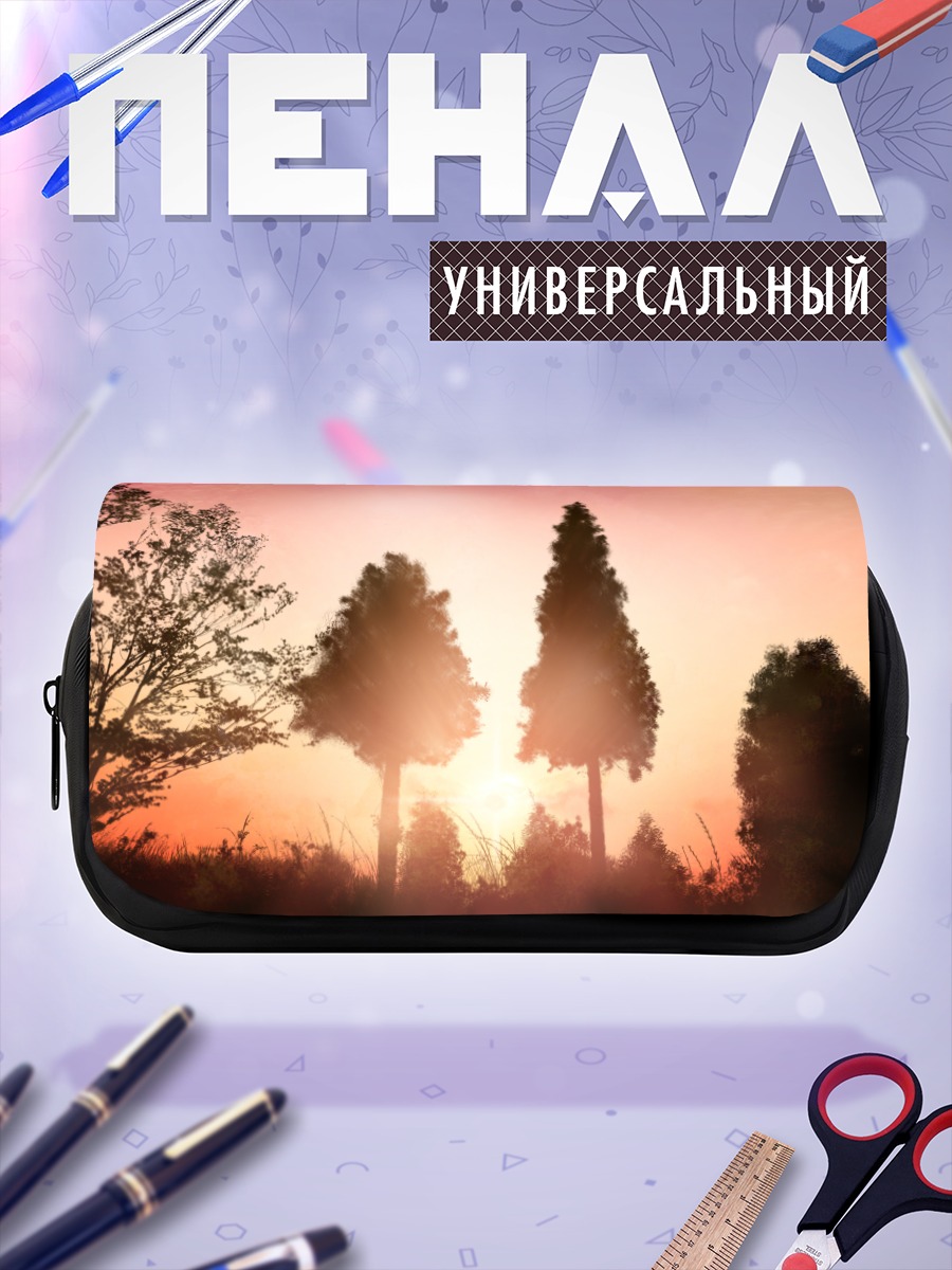 Пенал-косметичка Закат в лесу