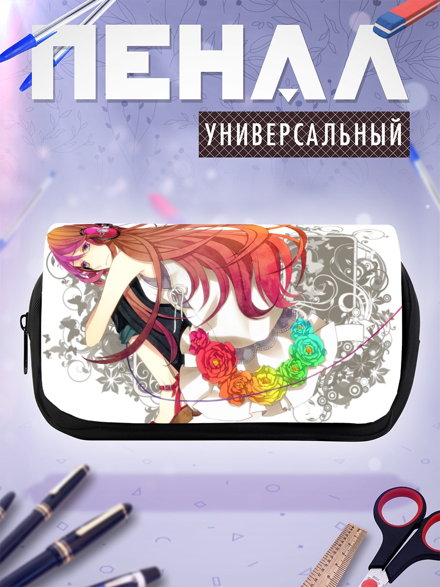 Пенал-косметичка Мику Хацунэ в цветах
