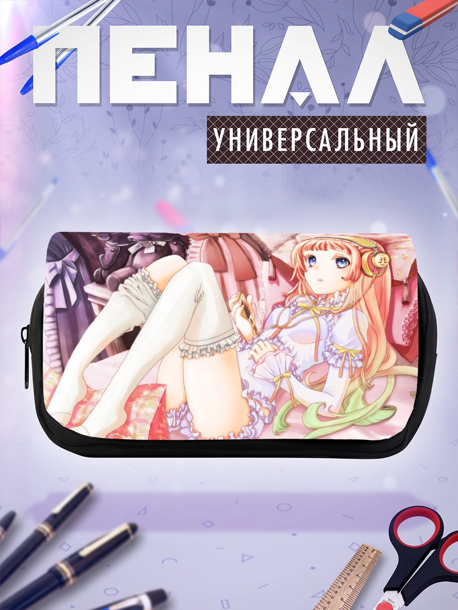 Пенал-косметичка Мику Хацунэ в наушниках
