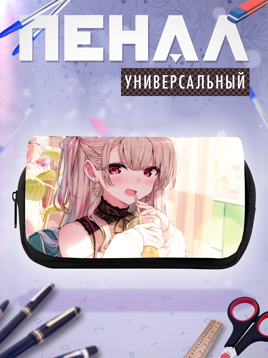 Пенал-косметичка Девушка-зайка с напитком