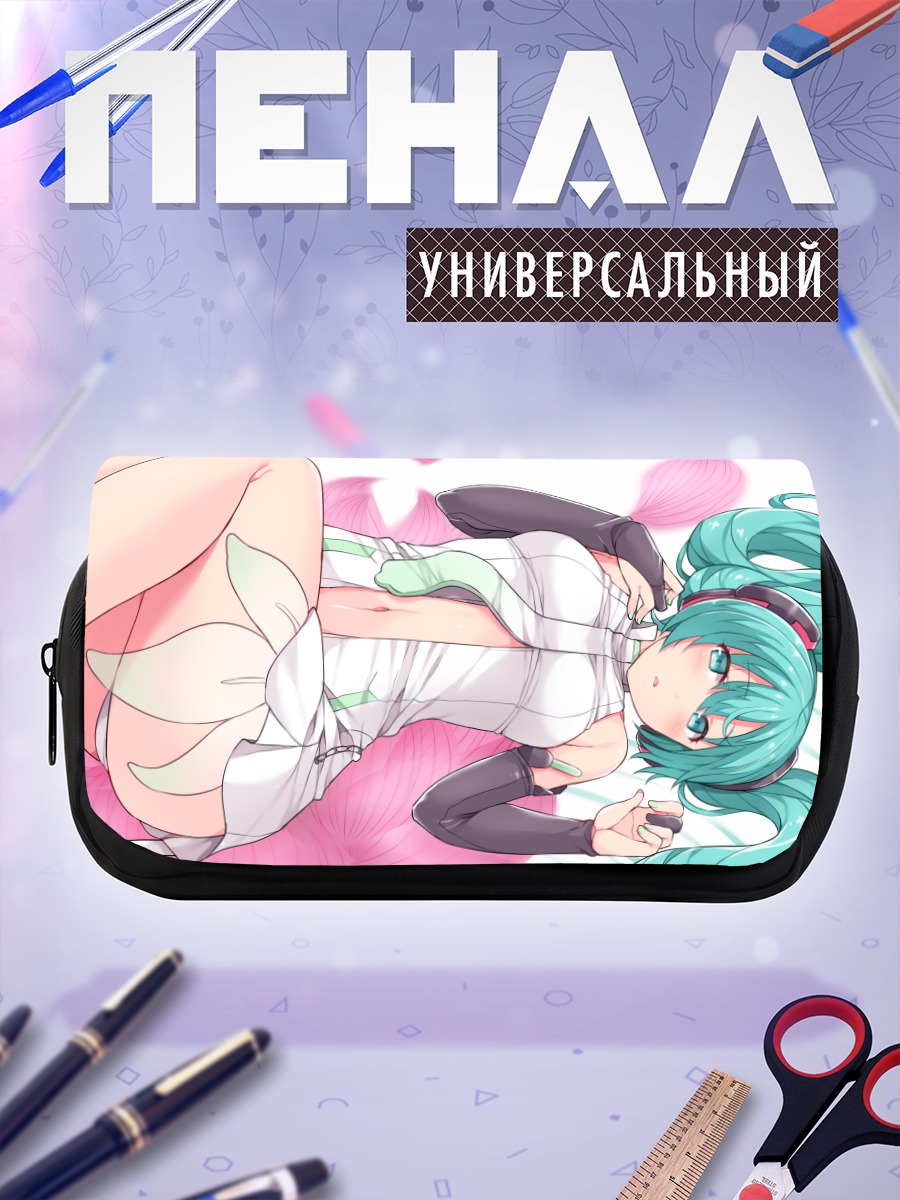 Пенал-косметичка Мику Хацунэ в лепестках
