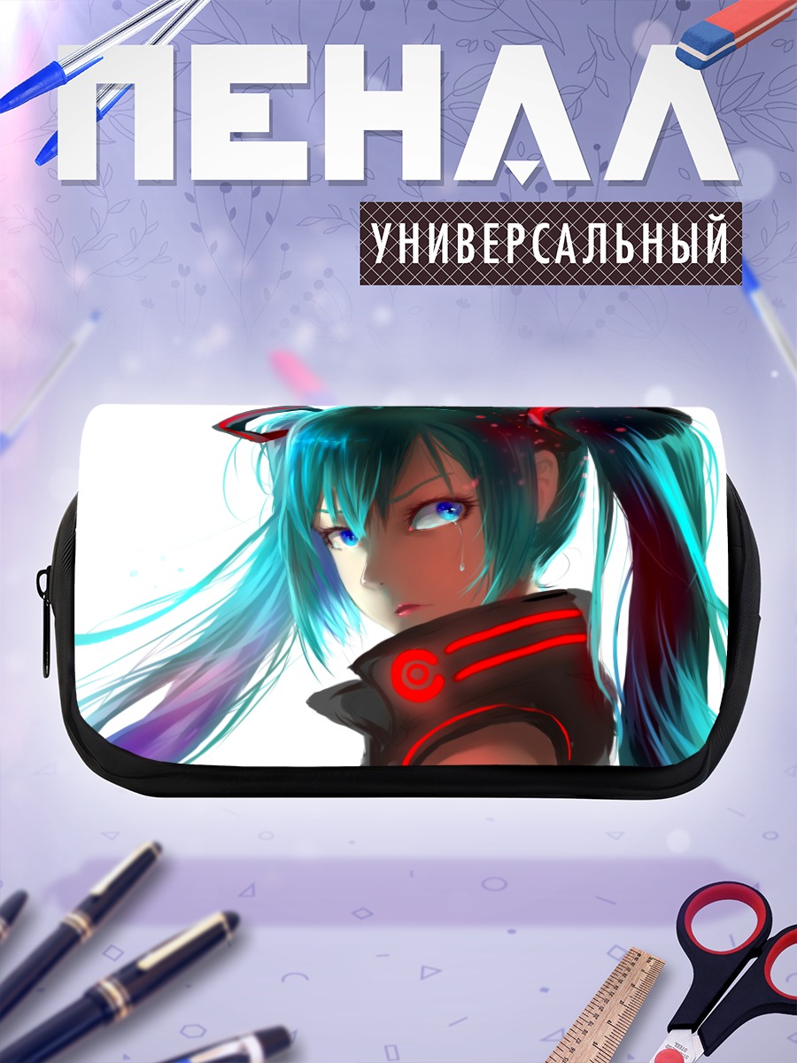 Пенал-косметичка Мику Хацунэ в неоне