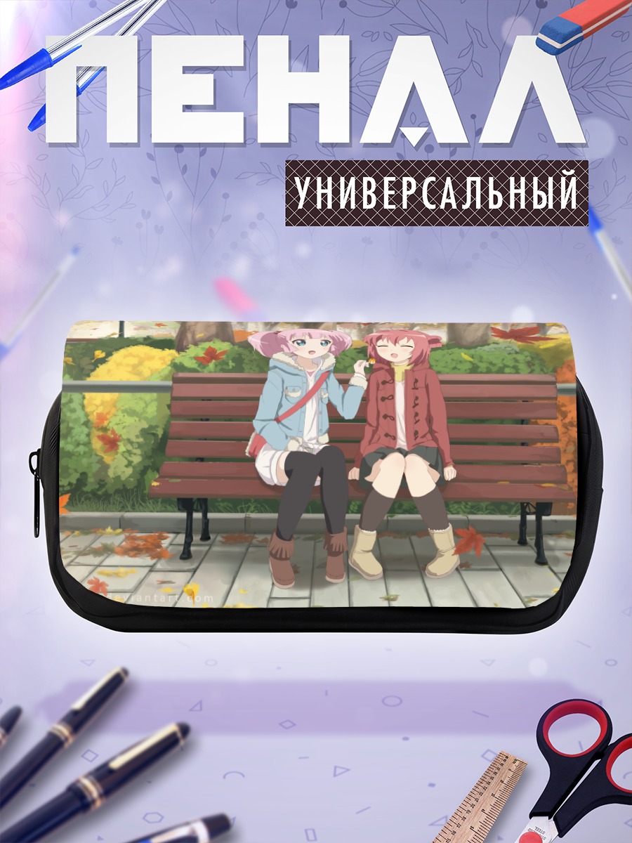 Пенал-косметичка Акари и Чинацу на скамейке