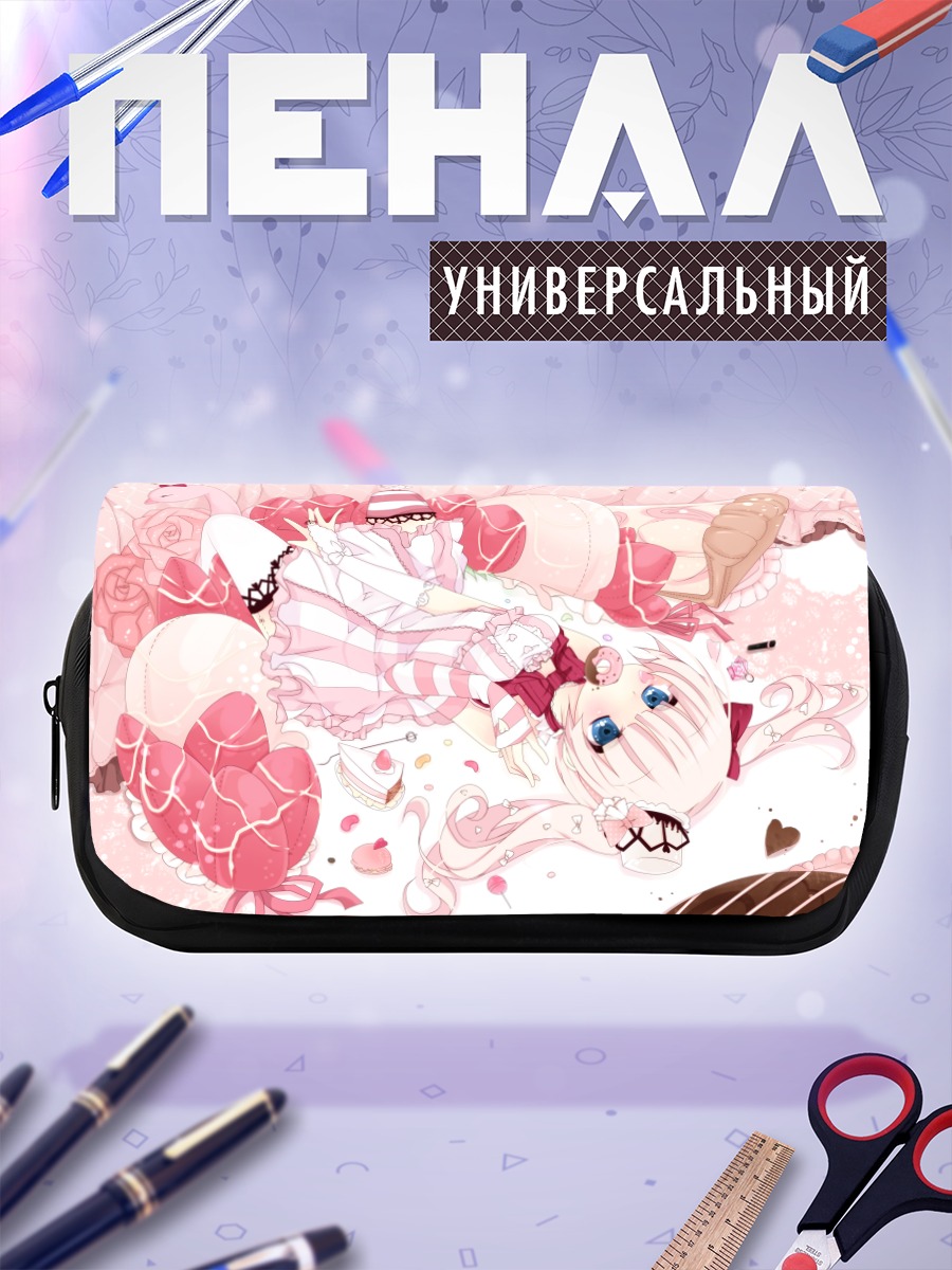 Пенал-косметичка Мику Хацунэ в цветах