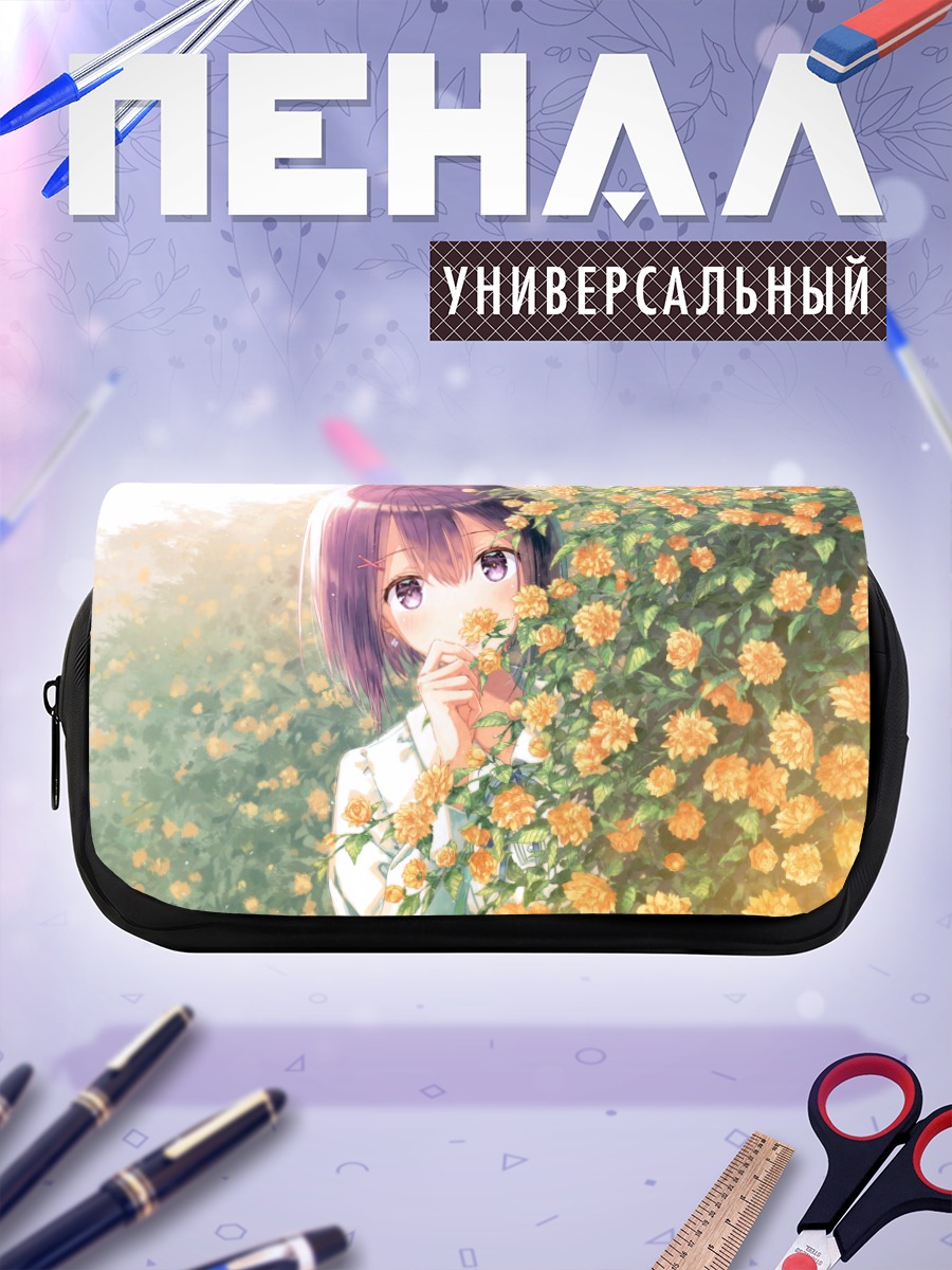 Пенал-косметичка Девушка в цветах