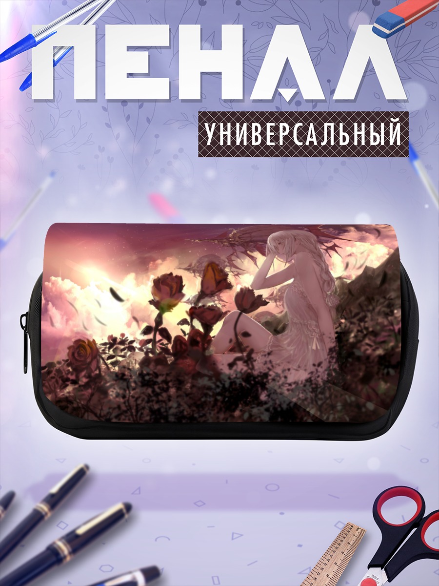 Пенал-косметичка Девушка в розах