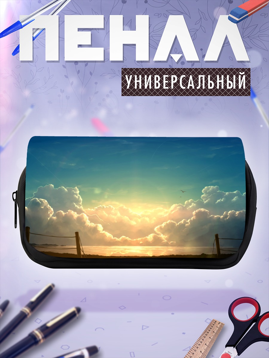 Пенал-косметичка Птица в закатном небе