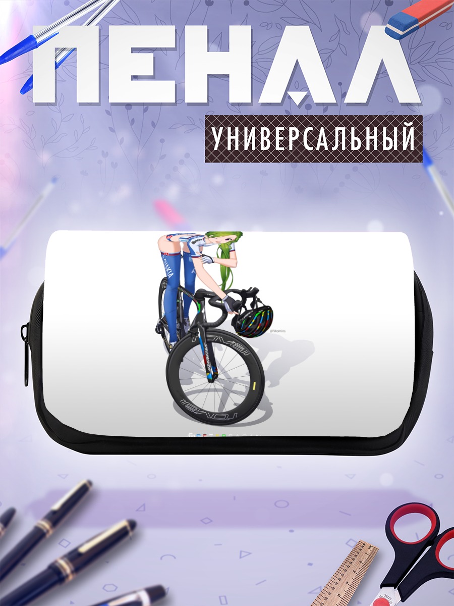 Пенал-косметичка Мику Хацунэ на велосипеде