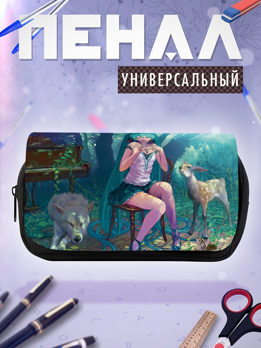 Пенал-косметичка Мику Хацунэ в лесу