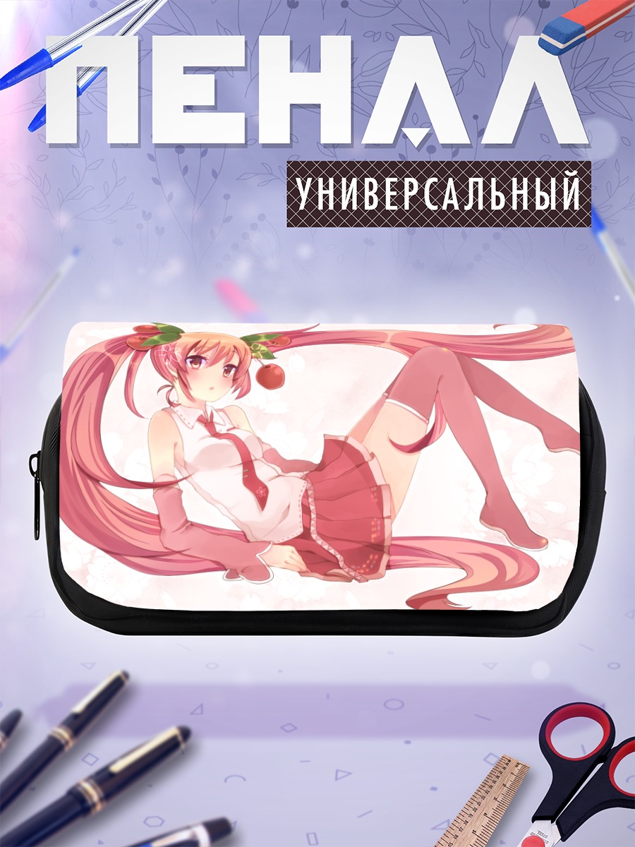 Пенал-косметичка Мику Хацунэ с вишней