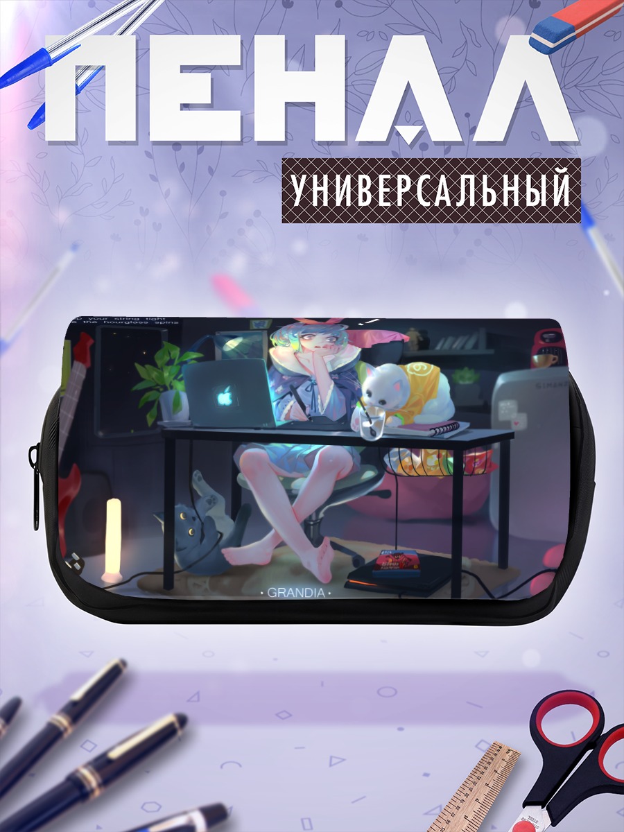Пенал-косметичка Мику Хацунэ с гитарой