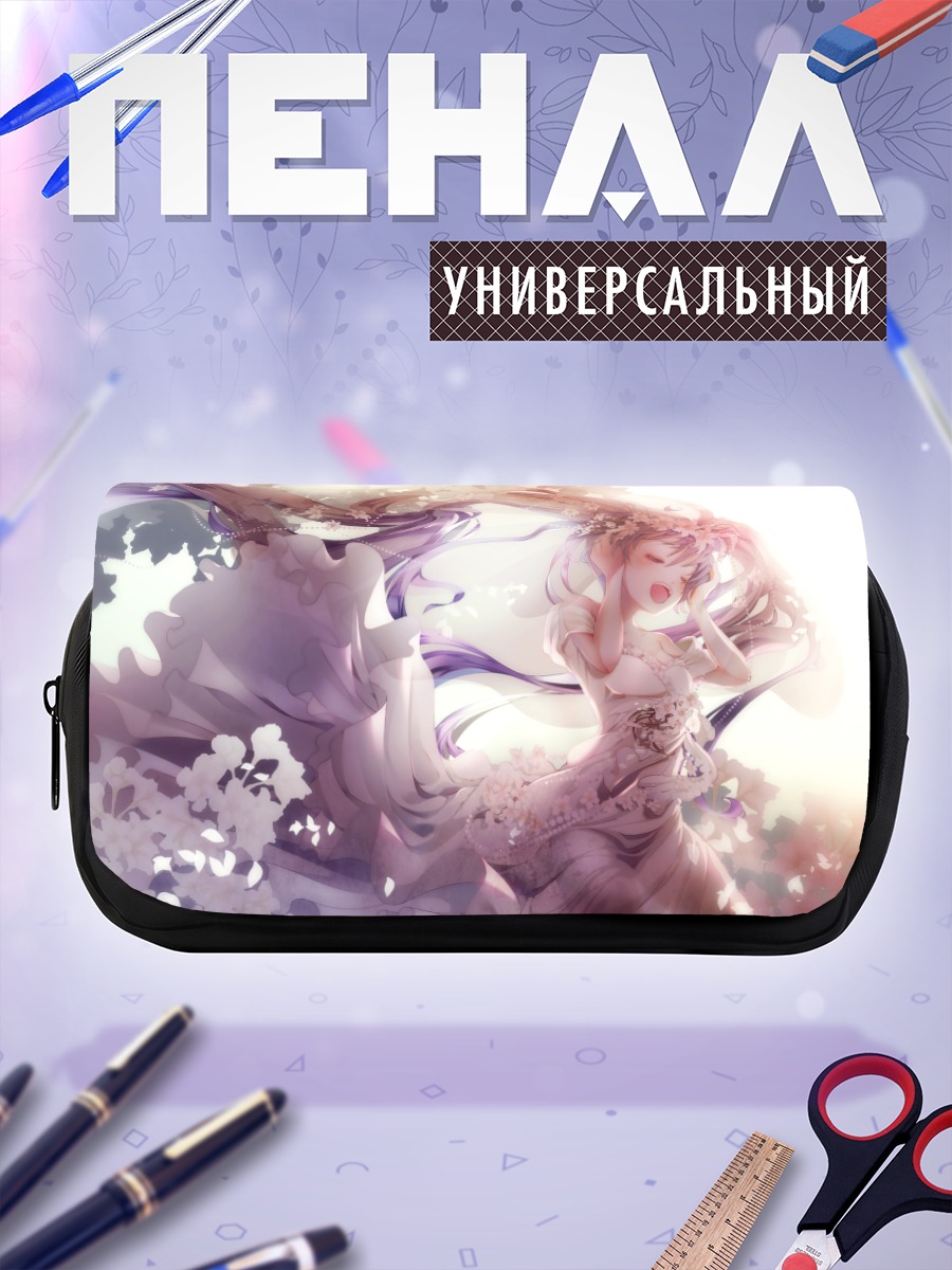 Пенал-косметичка Мику Хацунэ в цветах