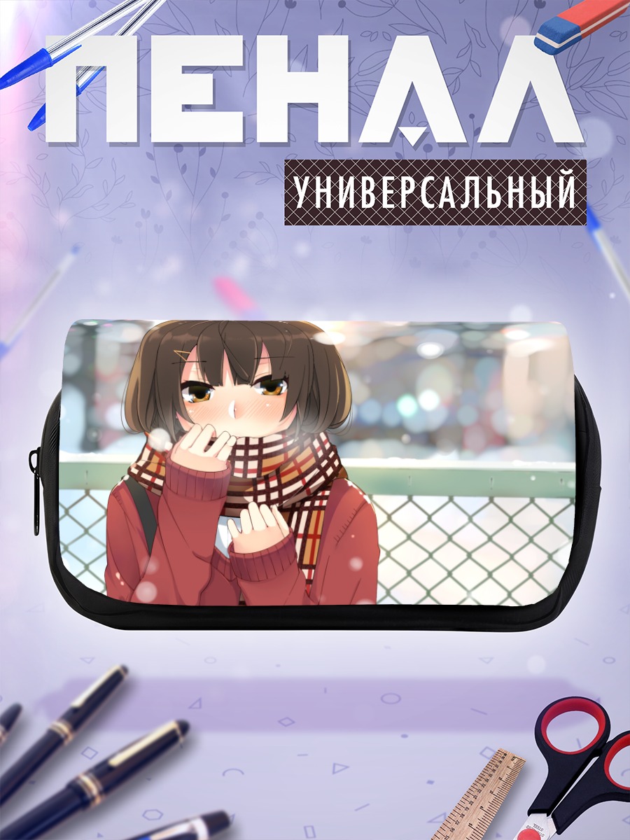 Пенал-косметичка Девушка в шарфе