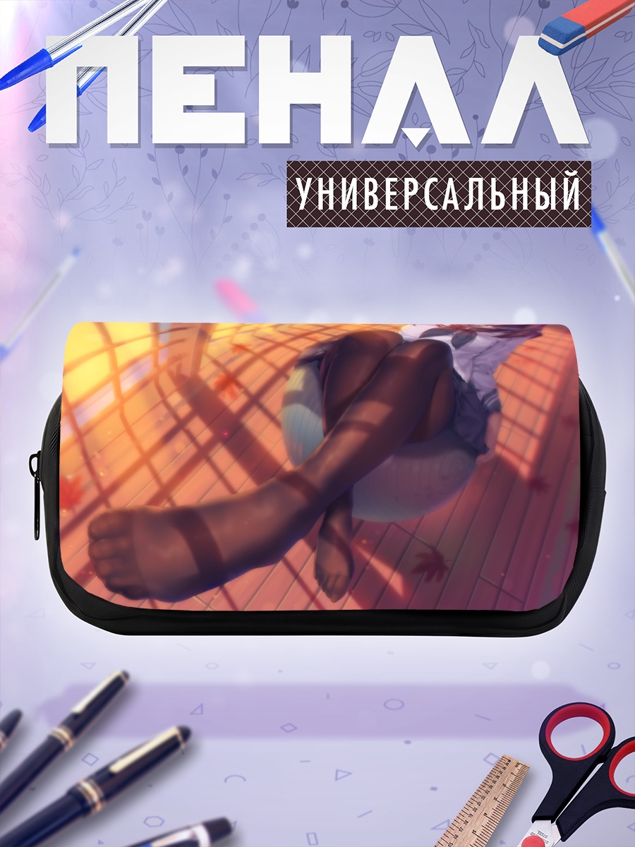 Пенал-косметичка Школьница в осенних листьях