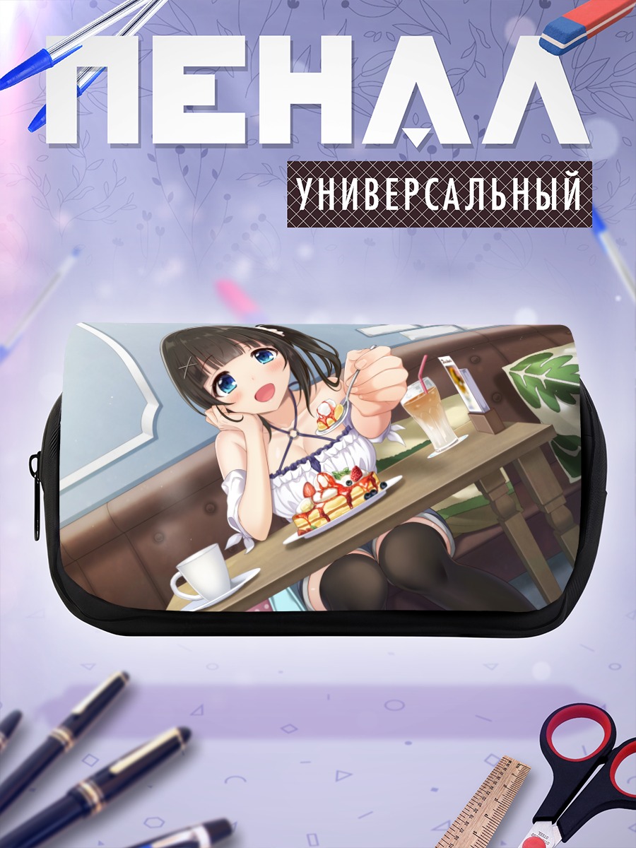 Пенал-косметичка Девушка с десертом