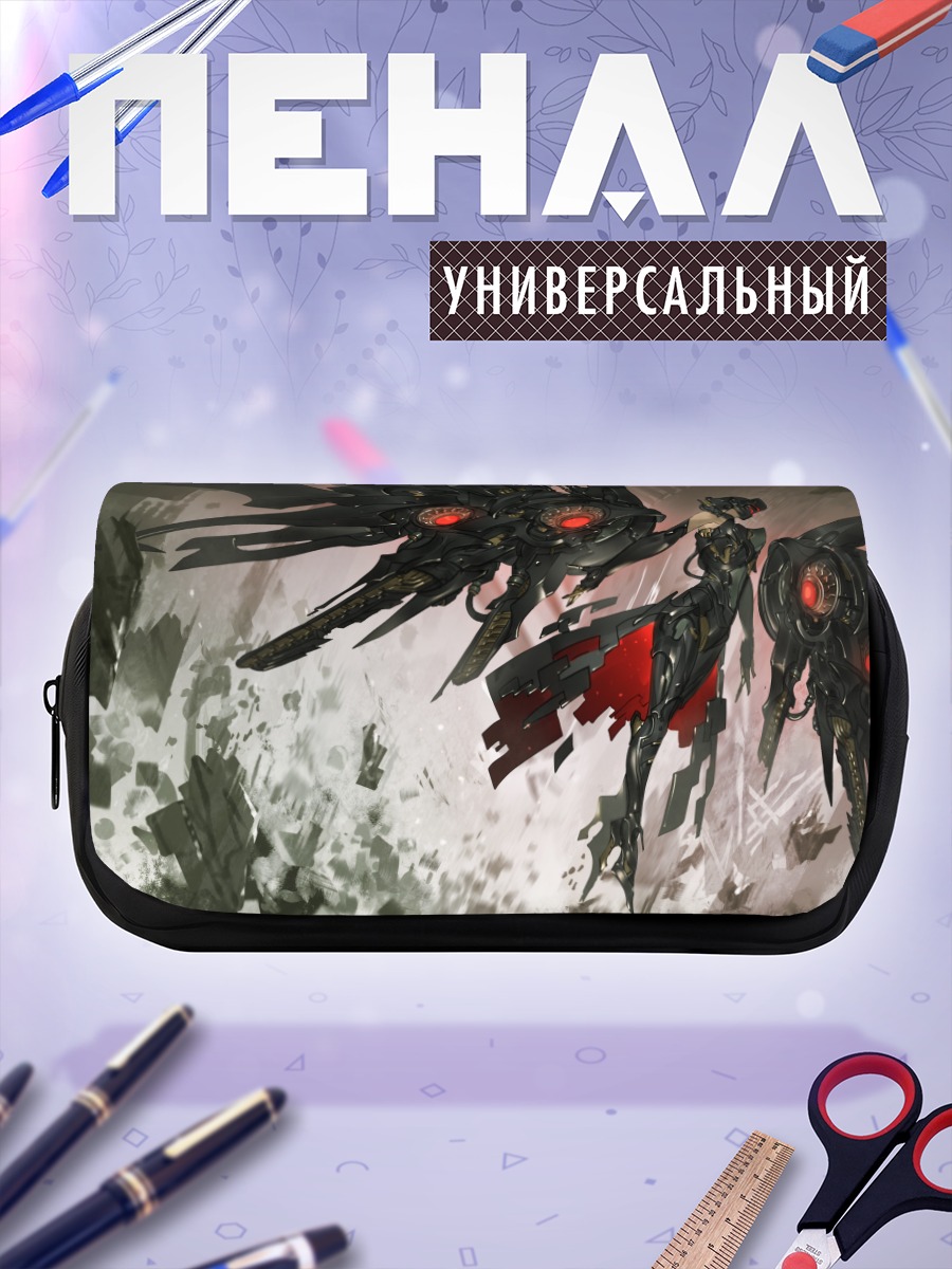Пенал-косметичка Меха-девушка с крыльями