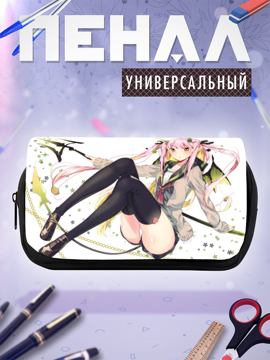 Пенал-косметичка Розовая демоница с трезубцем