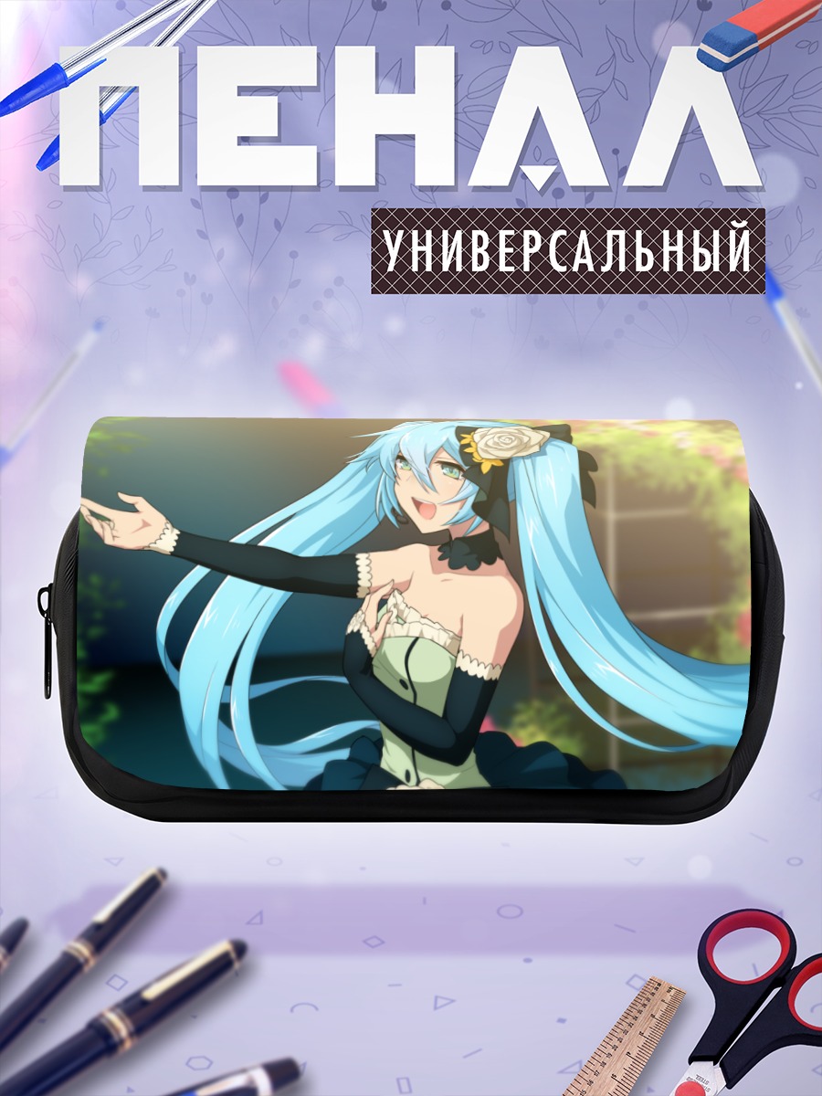 Пенал-косметичка Мику Хацунэ в цветах