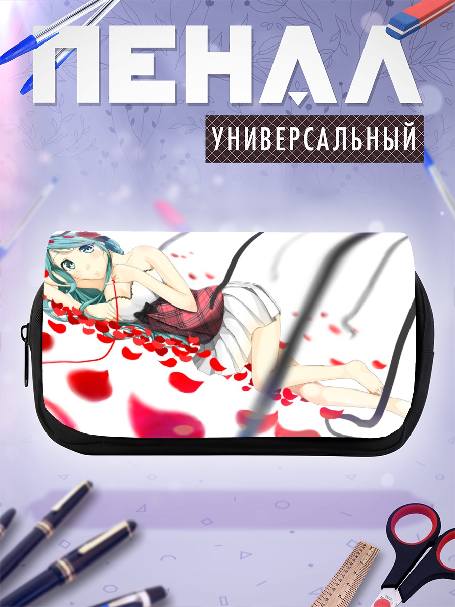 Пенал-косметичка Мику Хацунэ в цветах