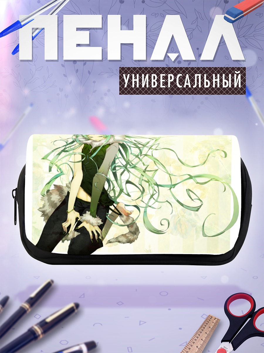 Пенал-косметичка Мику Хацунэ в зеленом