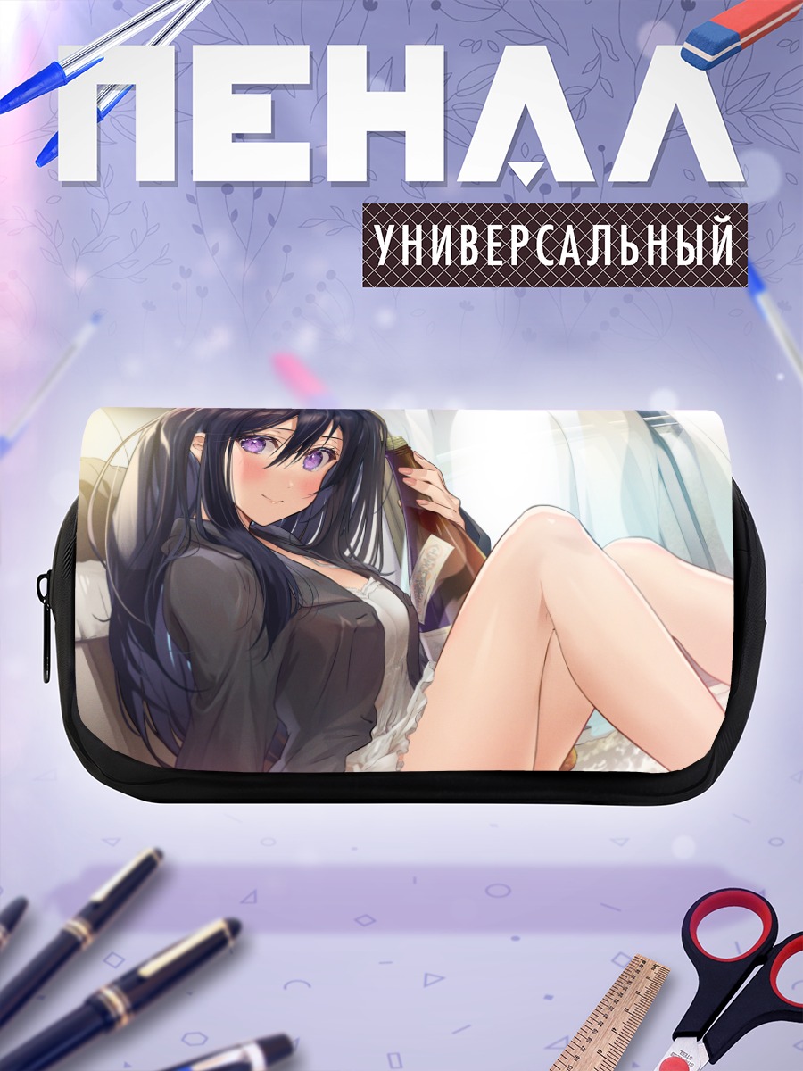 Пенал-косметичка Девушка с напитком