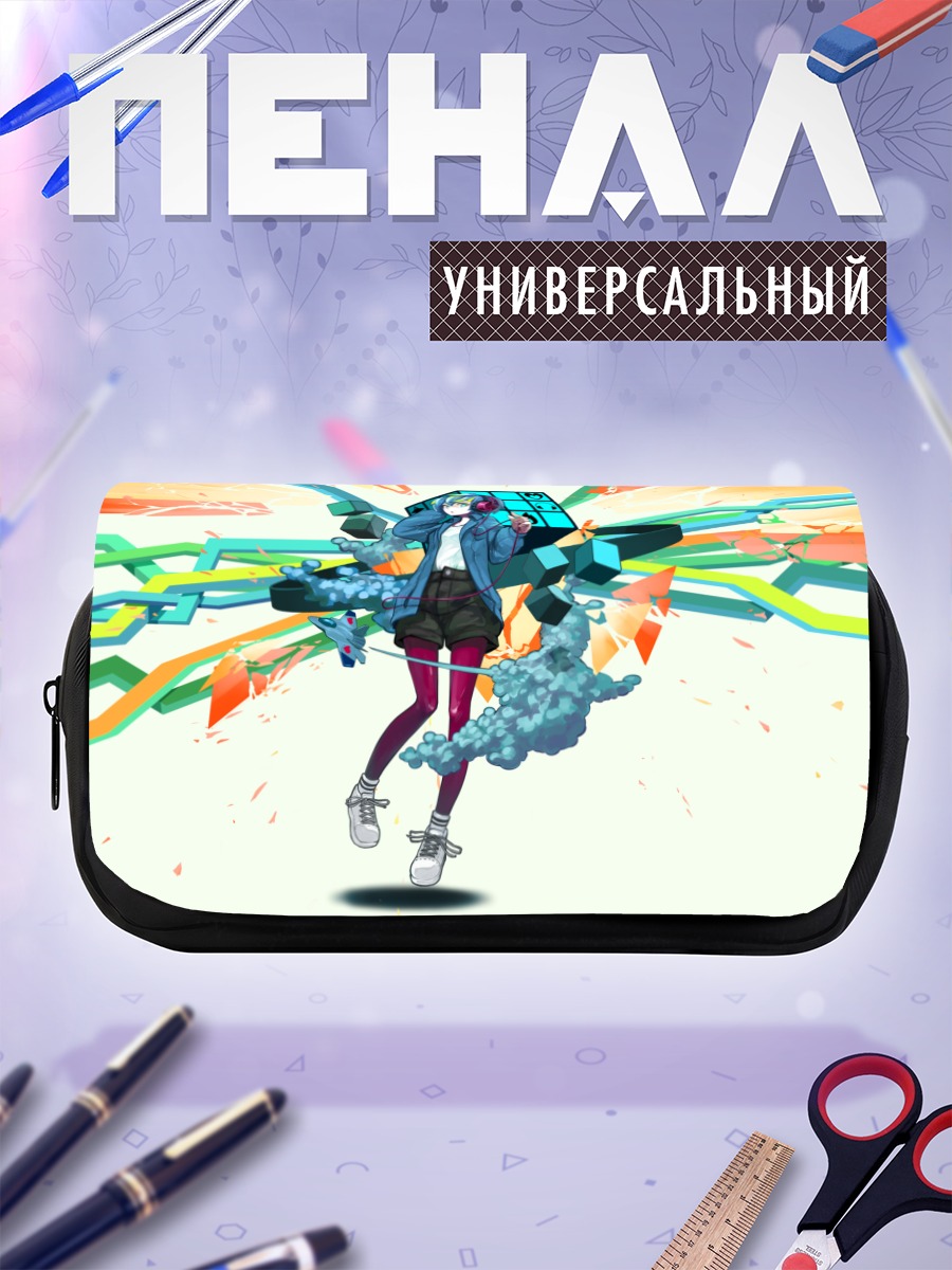 Пенал-косметичка Мику Хацунэ в проводах