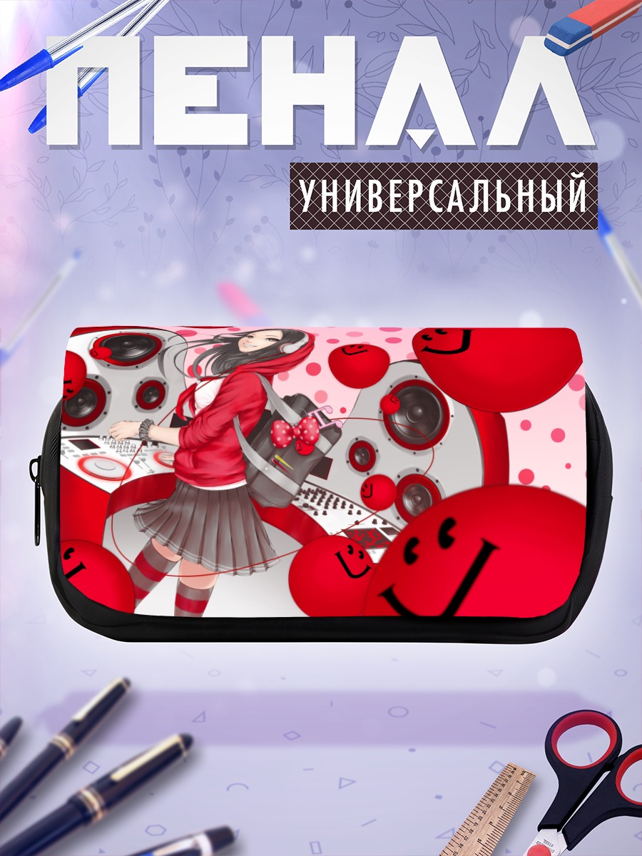 Пенал-косметичка Девушка в наушниках