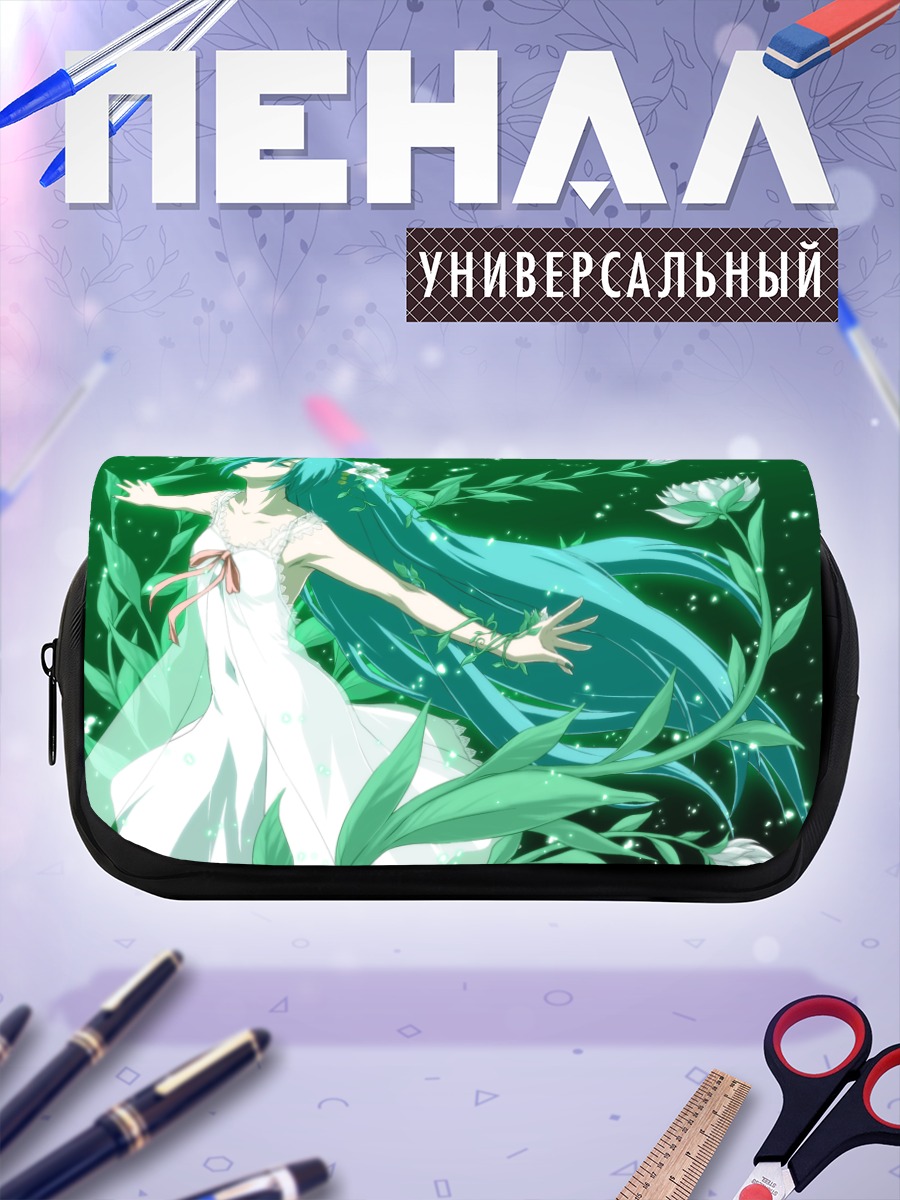 Пенал-косметичка Мику Хацунэ в цветах