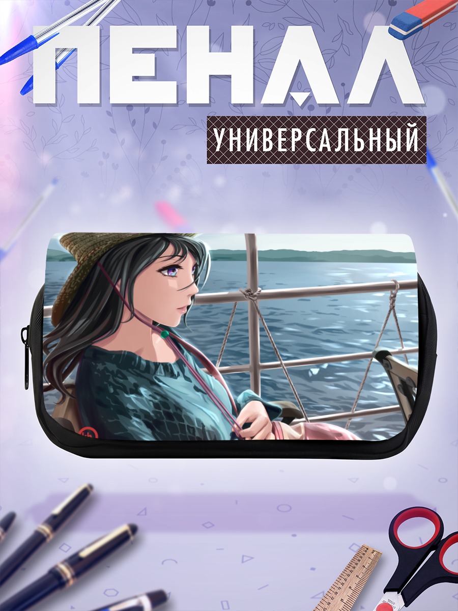 Пенал-косметичка Девушка на корабле