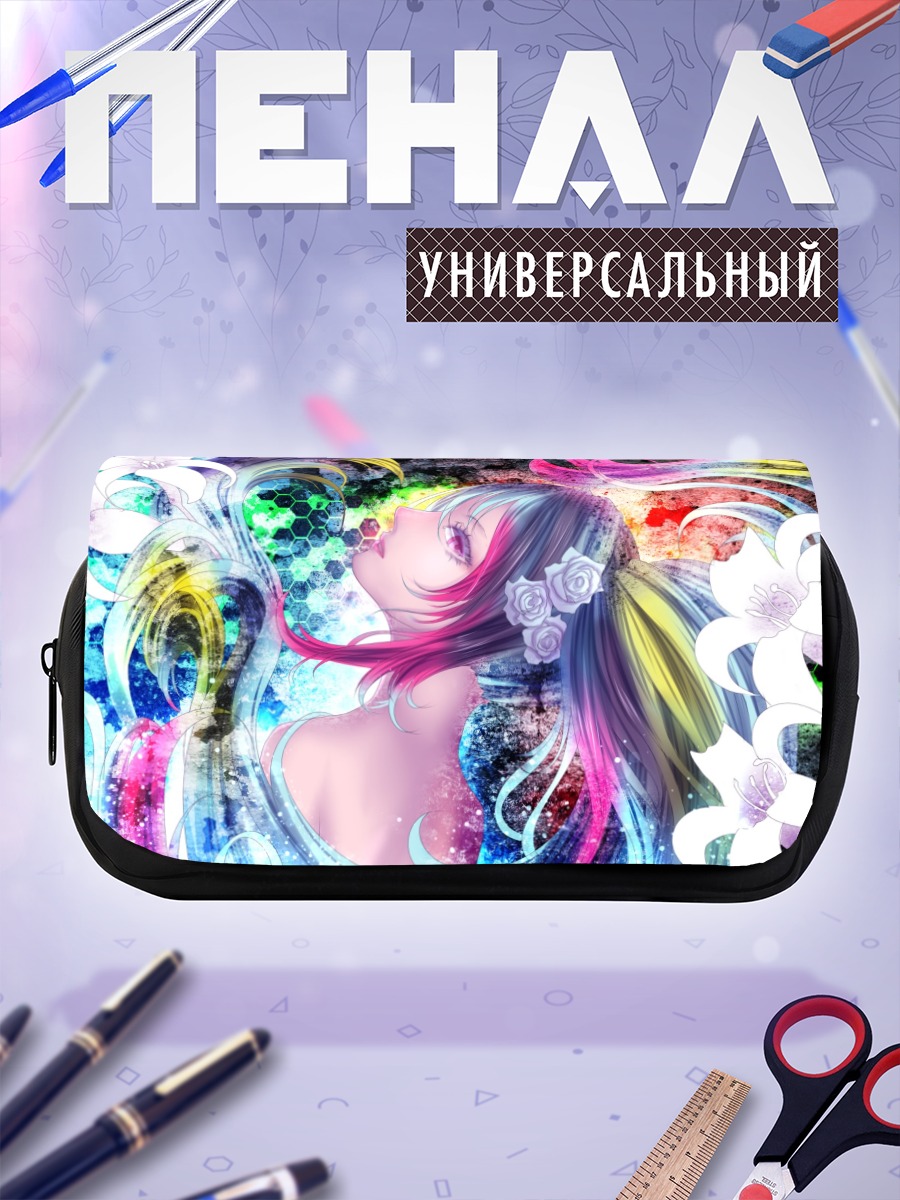 Пенал-косметичка Мику Хацунэ с лилиями