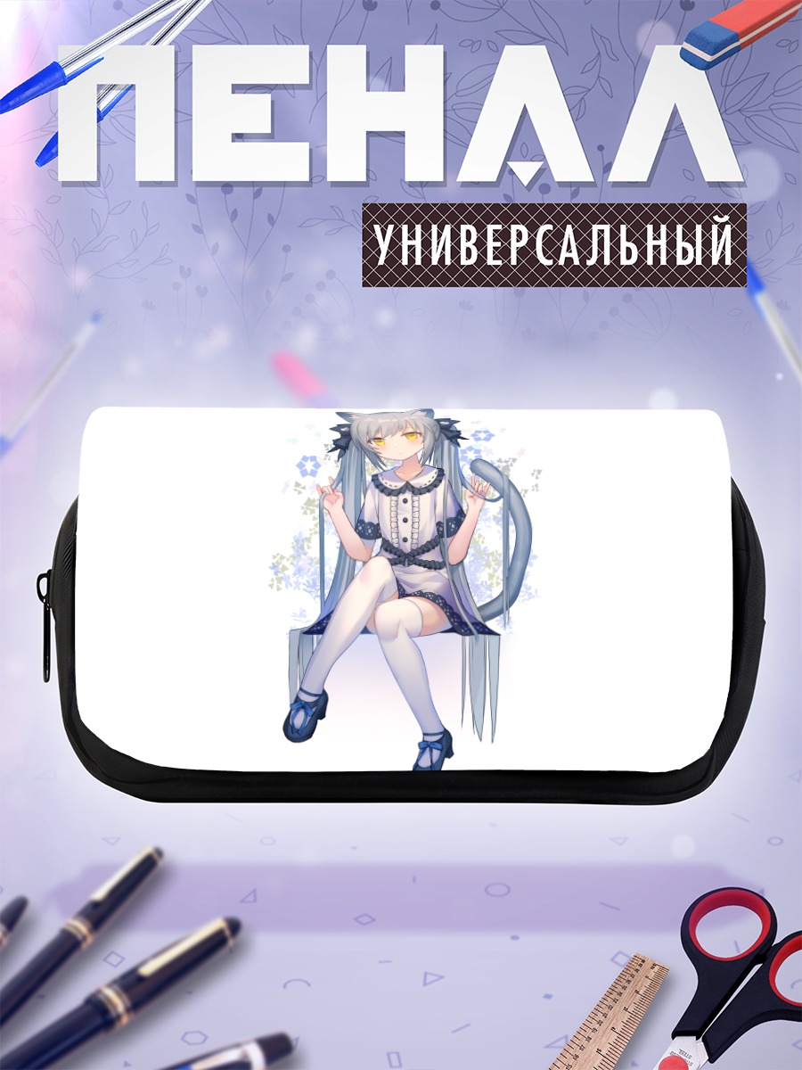 Пенал-косметичка Девочка-кошка в платье
