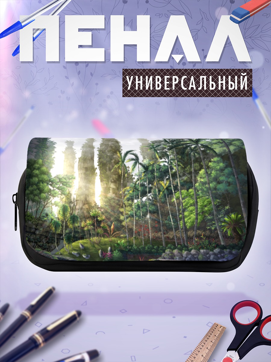 Пенал-косметичка Лесные руины в цветах