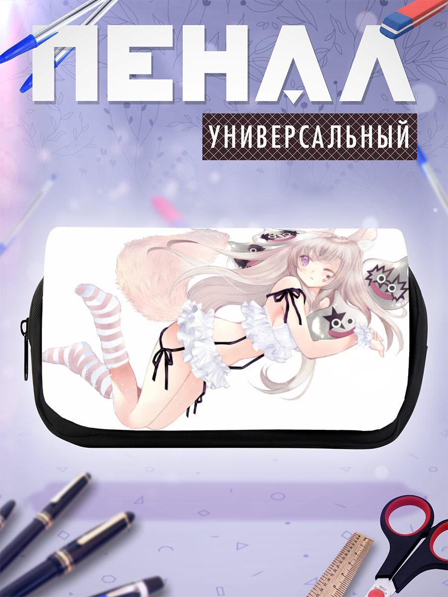 Пенал-косметичка Девушка-лиса в белом