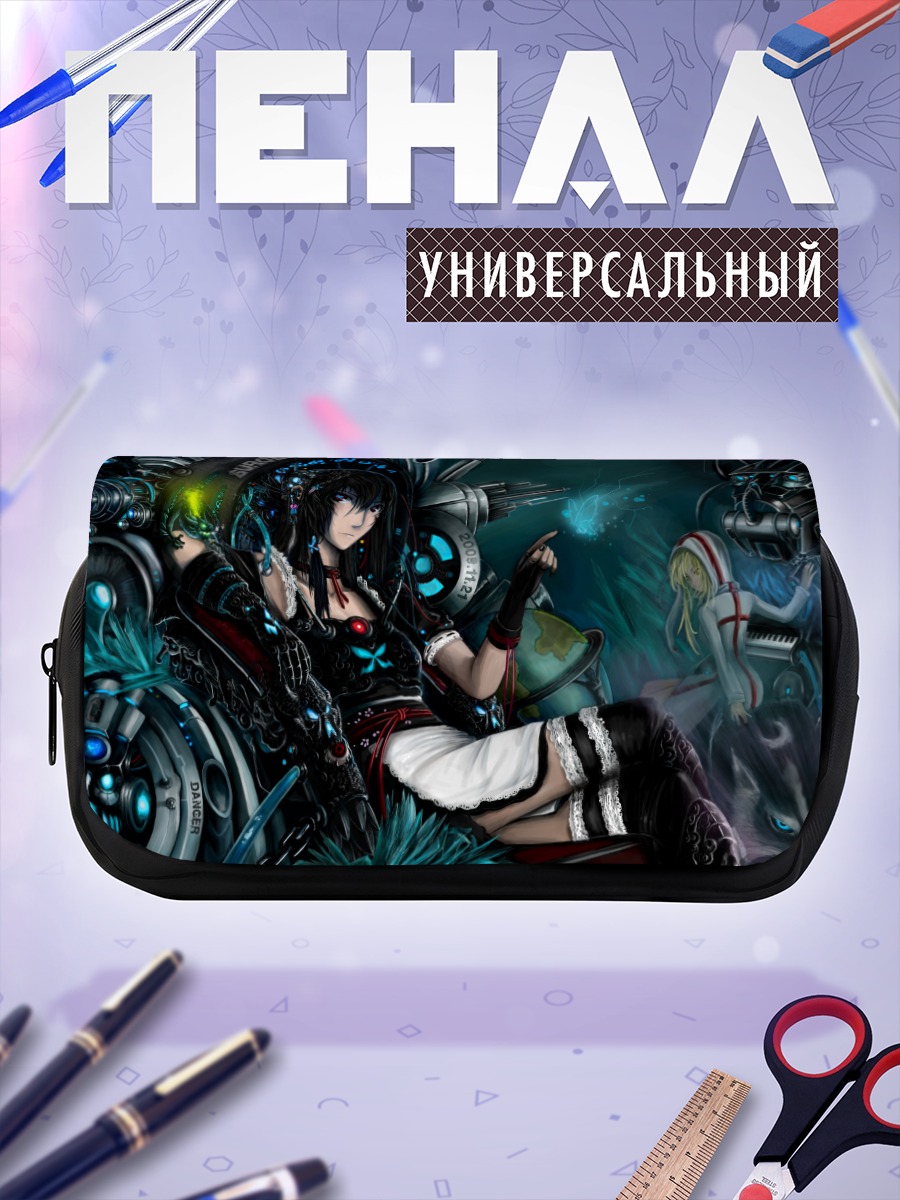Пенал-косметичка Киберпанк в деталях